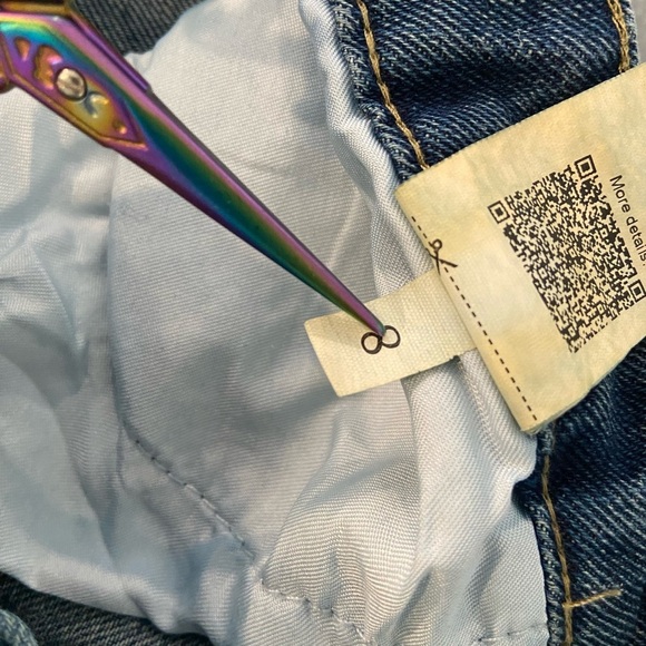 Dazy Size 8 High Waist Wide Leg Zip Up Cotton Blend Medium Wash Denim Jeans - Picture 10 of 11